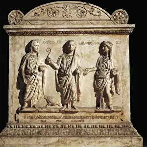 Altar dedicated to Lares Augusti by Vicomagistri of Vicus Sandalarius, Copy from Uffizi Gallery in Florence