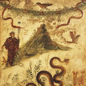 Bacchus and Vesuvius, fresco