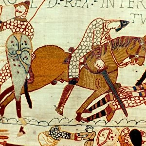 Bayeux Tapestry 1067: Battle of Hastings, 14 October 1066. The death of Harold II