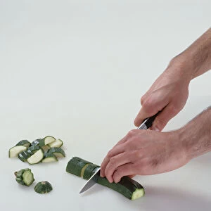 Chopped courgettes or zucchinis
