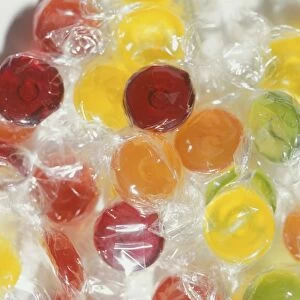 Colourful boiled sweets, close up
