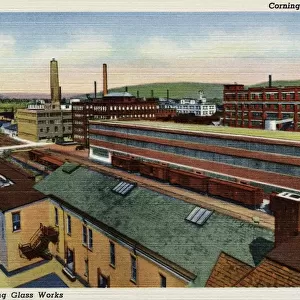 Corning Glass Works. ca. 1937, Corning, New York, USA, Corning, N. Y. the Crystal City. Corning Glass Works