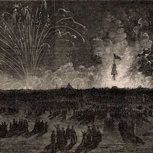 Crimean (Russo-Turkish) War 1853-1856. Fireworks at Blackheath near London, England