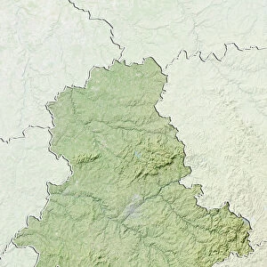 Departement of Haute-Vienne, France, Relief Map