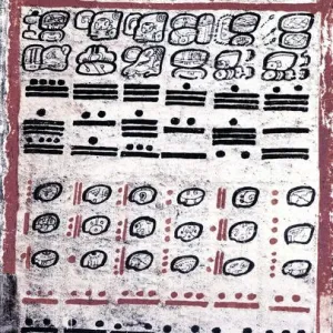 The Dresden Codex (Codex Dresdensis) Pre-Columbian Mayan book of the eleventh or twelfth century