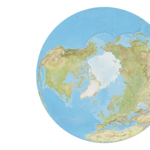 Earth Globe Showing North Pole With Country Borders