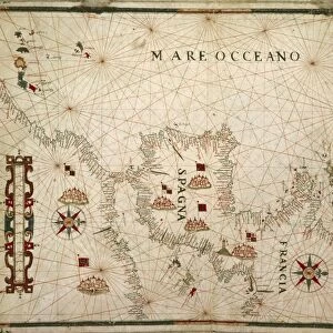 France and Spain, from Nautical Atlas by Giovanni Oliva, Messina, Italy, 1592