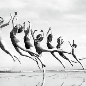 Graceful Line Of Beach Dancers