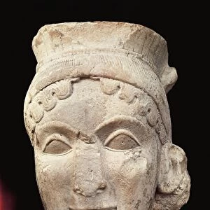 Greece, Olympia, Colossal head of Hera in limestone