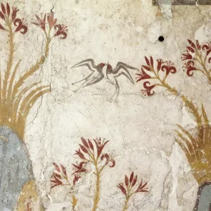 Greek civilization, fresco depicting spring, from Akrotiri, Thera, Santorini