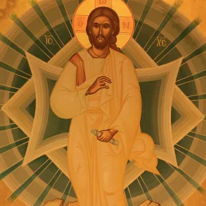 Greek orthodox icon depicting Jesuss Transfiguration