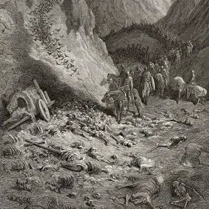 Print of the Army of the Second Crusade Discovering Remains Print of the Army of the Second Crusade Discovering Remains