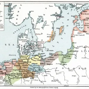 Hanseatic League Map Print 1400