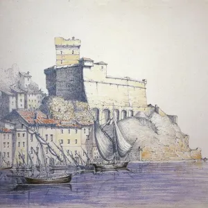 Italy, Lerici Castle (La Spezia), 1852, watercolor