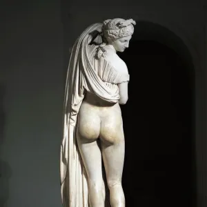 Marble Aphrodite Kallipygos or Callipygian Venus statue, Roman copy of Hellenistic original