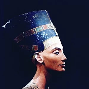 Nefertiti (14th century BC) Egyptian queen, consort of heretic king Akhenaton. Sculptured