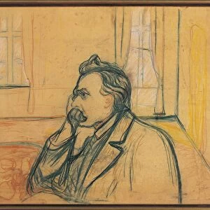 Norway, Oslo, Portrait of Friedrich Nietzsche