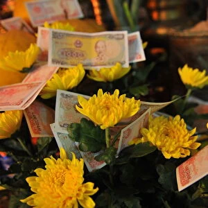 Offerings in a Hanoi buddhist temple