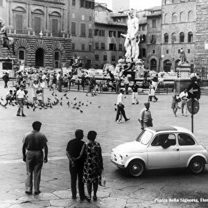 Piazza della signoria, florence, Tuscany, italy, 1965