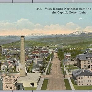 Postcard of Boise, Idaho. ca. 1913, View looking northeast from the dome of the Capitol, Boise, Idaho