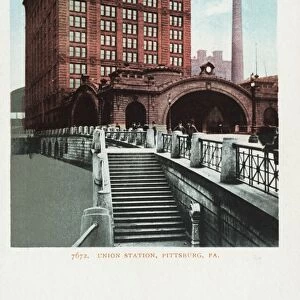 Postcard of Union Station in Pittsburgh. ca. 1904, Postcard of Union Station in Pittsburgh