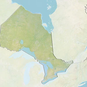 Province of Ontario, Canada, Relief Map