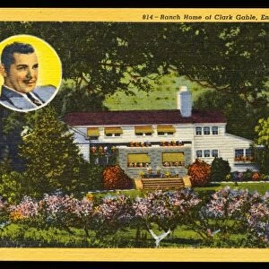 Ranch Home of Actor Clark Gable. ca. 1946, Encino, California, USA, 814-Ranch Home of Clark Gable, Encino, California