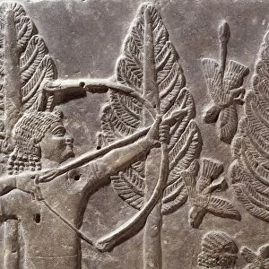 Relief depicting scene of hunting by bow, from Palace of Sargon, Dur Sharrukin, Iraq