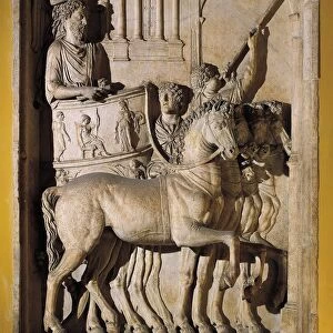 Relief representing Marcus Aurelius celebrating triumph on his quadriga, 176-180 A. D