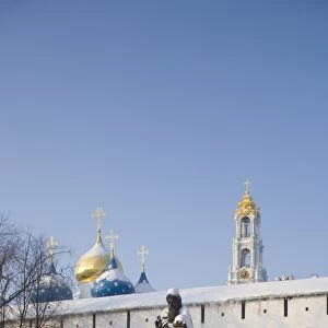 Russia, Golden Ring, Sergiev-Posad, Statue of St. Sergius of Radonezh