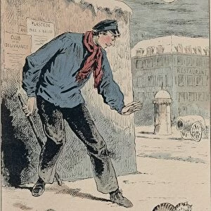 Searching for food during Paris siege, Caricature, 1870-1871