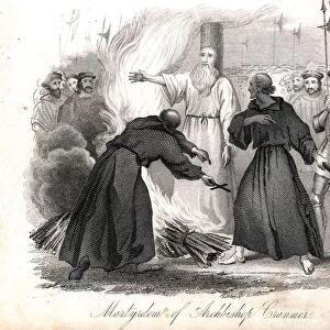 Thomas Cranmer burning at stake