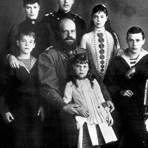 Tsar Alexander III and Empress Marie fedorovna of Russia with their children (Future