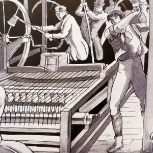 Luddite Protest Print: English Textile Workers Destroy Machinery Luddite Protest Print: English Textile Workers Destroy Machinery