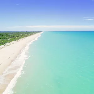 Aerial view of 90 mile Beach and landscape, Victoria, Australia