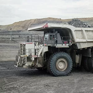 Fully loaded mining haul truck
