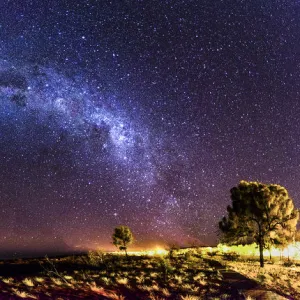 Milky way panorama in Kings Canyon