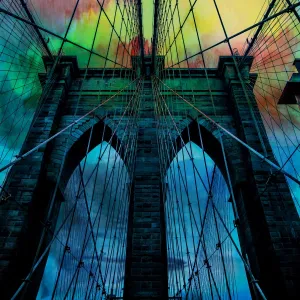 Psychedelic Skies over Brooklyn Bridge