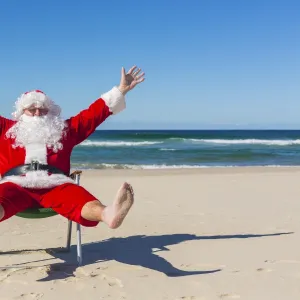 Santa Claus at the Beach