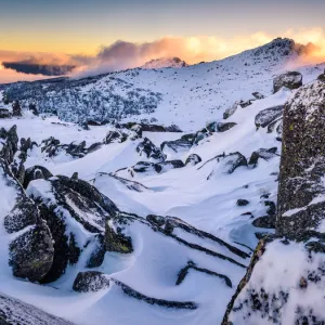 Winter sunset at the highest Australian Mountain