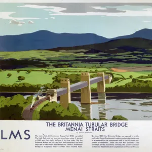 The Britannia Tubular Bridge, LMS poster, 1923-1947