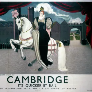 Cambridge, its Quicker by Rail, LNER poster, 1923-1947