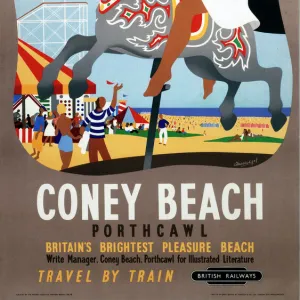 Come to Coney Beach, Porthcawl, BR (WR) poster, 1948-1965