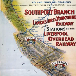 Through Connection and Through Bookings, LYR / LOR poster, c 1910