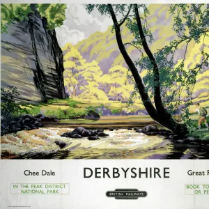 Derbyshire - Chee Dale and Great Rocks Dale BR (LMR) poster, c 1950s