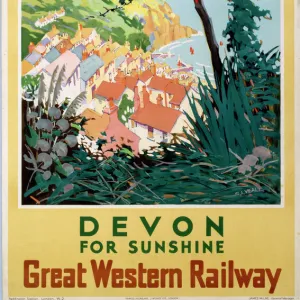 Devon for Sunshine, GWR poster, 1923-1947