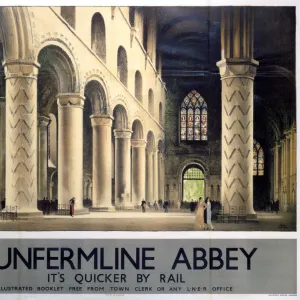 Dunfermline Abbey, LNER poster, 1936