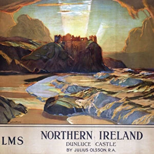 Dunluce Castle, Northern Ireland, LMS poster, 1924