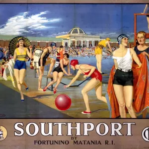 Southport Railway Print, c 1930s Cheshire Lines Poster Southport Railway Print, c 1930s Cheshire Lines Poster