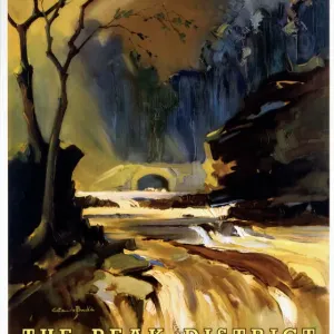 The Peak District Print: A Waterfall Scene The Peak District Print: A Waterfall Scene